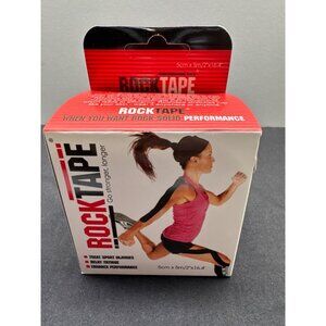 RockTape Kinesiology Tape 5cm x 5m Black Athletic Support For Pain Relief & Enha